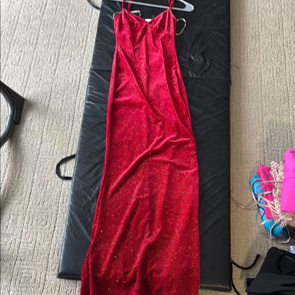 Elegant Red Velvet Gown